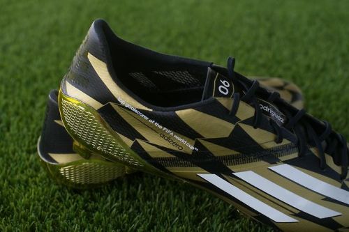 the-vip-football-collection:  Limited Edition Adidas F50 Adizero James Rodriguez Boot |x x| Gold | Black [Launched - August 2014 | Only 6 pairs available globally]  