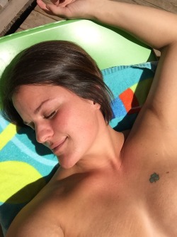 hippygirl81:  Sun bathing. Trying to make