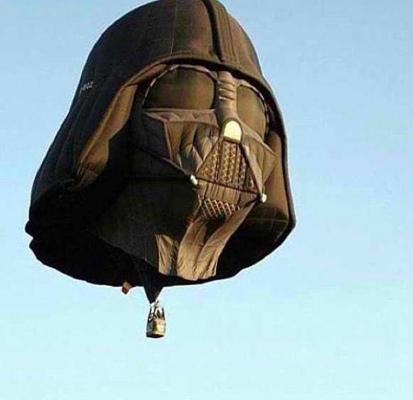 dorkly:  Darth Vader Hot Air Balloon The first prototype for the Death Star was a