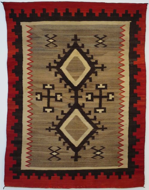 Navajo blanket/rug.  Artist unknown; early 20th cent.  Now in the Honolulu Museum of Art.