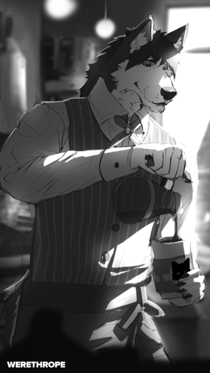 ‘Retire’ A barista with class! Commission for MattyK :) ——–If you enjoy my works, please consider su