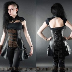 call-of-blood:  draculaclothing:  Steampunk corset with long back and side to create a skirt effect. #steampunk #goth #draculaclothing #gothgoth  Model: call-of-blood.tumblr.com  ❤️❤️❤️ 