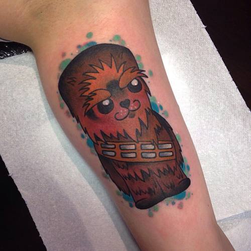 keelyrutherford:  Kawaii Chewbacca 🐻 On the lovely Helen, thank you so much for traveling @jolie_rouge_tattoo x (at Jolie Rouge)