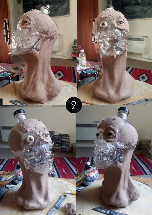 jvnk:  Forensic Facial Reconstruction of the Crystal Head Vodka Bottle By forensic artist Nigel from Scotland 