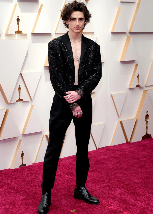 vogueman:Timothée Chalamet attends the 94th Annual Academy Awards at Hollywood and Highland o