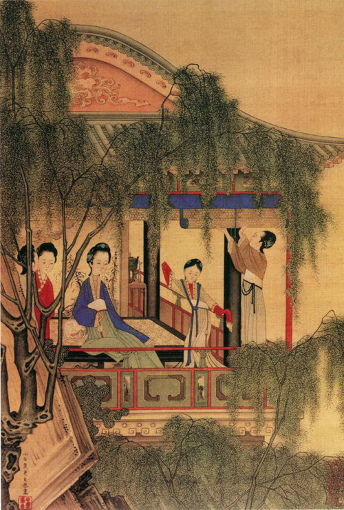 Painting series of Qing court ladies by Jiao Bingzhen (1689-1726)