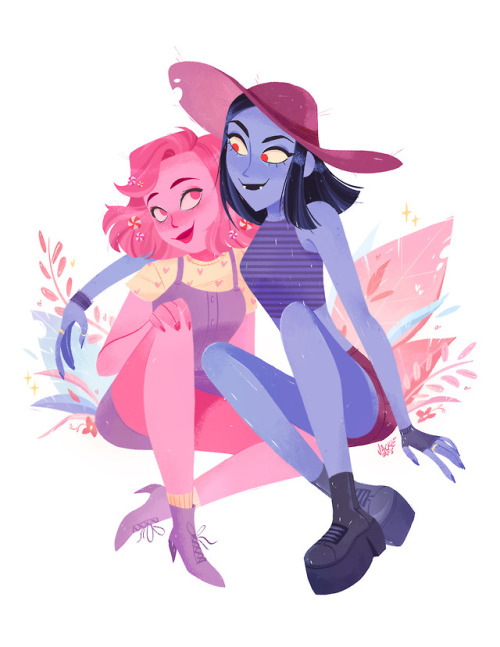 jackiedroujko:cute marceline and bubblegum print! you can buy it at my shop here