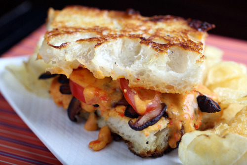 Olives for Dinner | Grilled Cheese with Shiitake Bacon and Tomato by Jeff and Erin’s pics on F