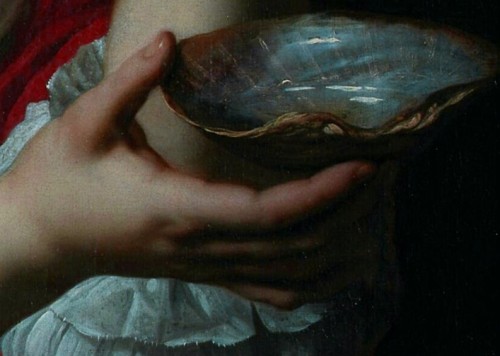 1 ~ Girl with a book, detail - Pietro Antonio Rotari ● 2 ~ detail of the Portrait of Anna du Pire as