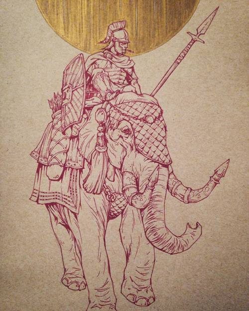 #inktober Day:22 #art #sketch #drawing #doodle #ink #elephant #warrior #character #design #concept 