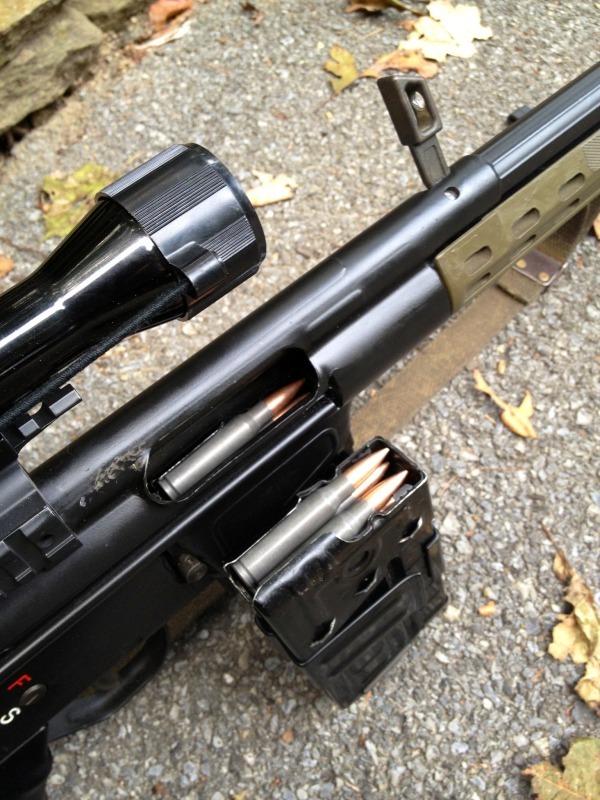 gunrunnerhell:  Clamped A Century Arms CETME with G3 aluminum magazines and a mag