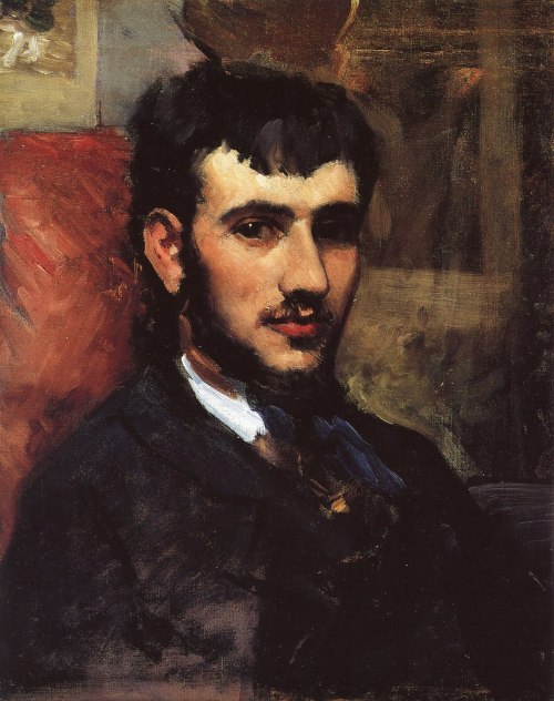 19thcenturyboyfriend:Portrait of Renoir (1867), Frederic Bazille