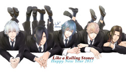 choppedbarbariansandwich:  2017HNY by chienu  Happy new year! 2017 DMMd like the Rolling Stones. (・∀・)9 