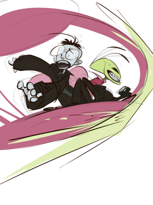 coconutmilkyway:  didnt have work today so i drew invader zadrs i frickin hate tak but her design is fun also she has a kitty cat aww