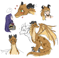 more doodles of dragon oc + adara