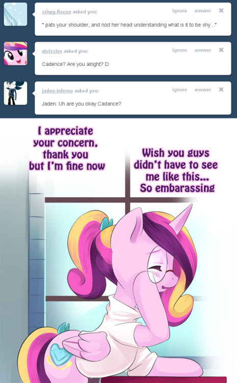 highschool-cadance:  i guess somepony did…  I’m loving this blog. So cute >w<