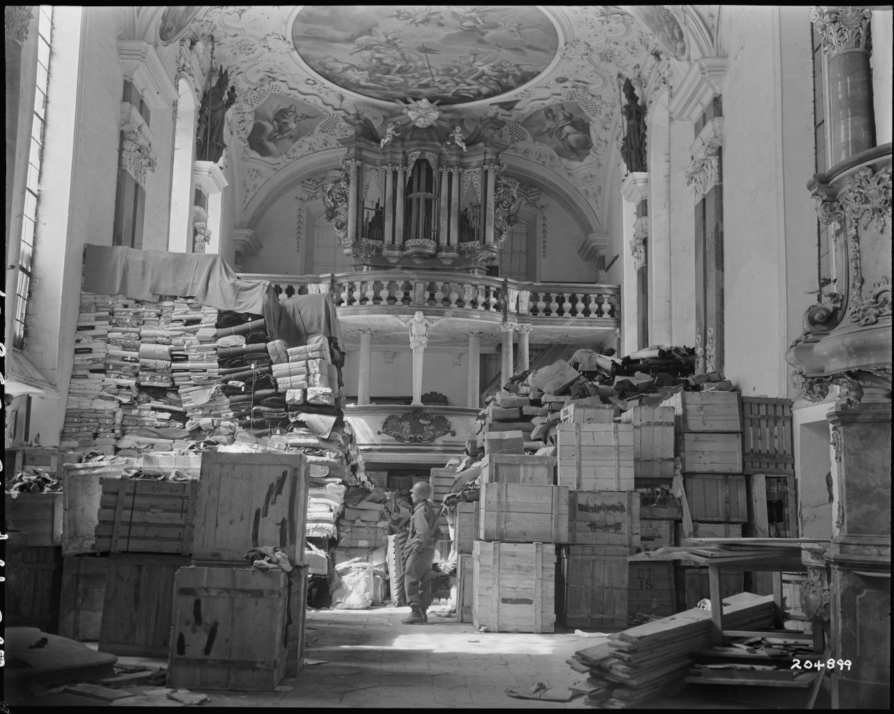todaysdocument:
“Who were the Real Monuments Men?
“ German loot stored in church at Ellingen, Germany found by troops of the U.S. Third Army. 4/24/45.
”
Can’t make tonight’s The Monuments Men talk with Robert Edsel at the National Archives? (Watch it...