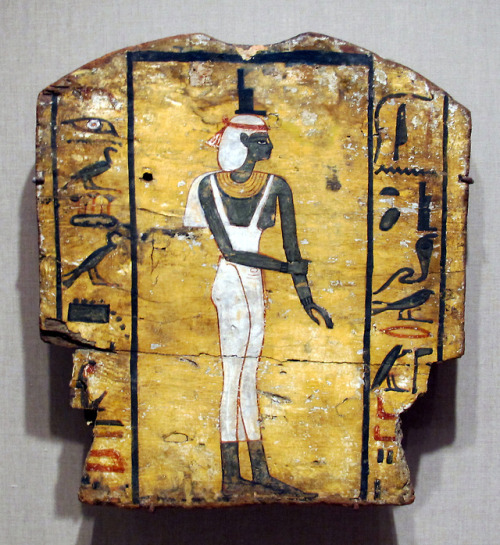 Coffin Fragment Showing Mourning Isis; Egypt, Late Period, Dynasties 26-31, c. 664-332 BC