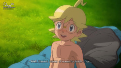 th3dm0n:  Clemont - Sharing the Sleeping Bag Original Artwork (Screenshot) is from the Pokemon X&amp;Y Anime Series,  Episode “Yobiau Kokoro! Hadō no Mukō e!!”, edited by dm0n.© Names &amp; Characters are Copyrighted by Pokémon/Nintendo.No copyright