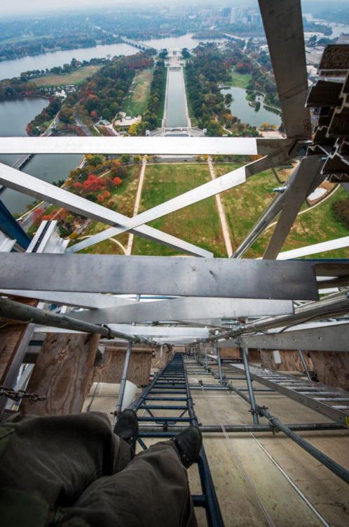 washingtonpost:View from scaffolding on the Washington Monument.