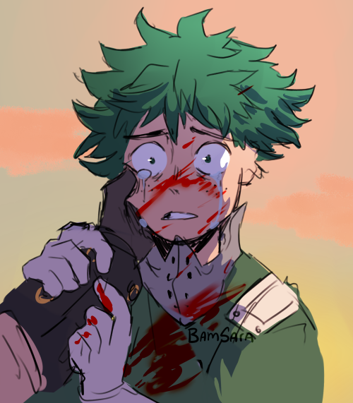 bamsara:SIKE Y’ALL THOUGHT anyway I wanna write a fic where Katsuki thinks he’s dying so he confesse