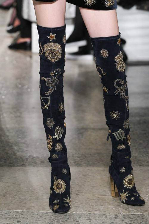 meisela: Embroidered zodiac over the knee boots @ EMILIO PUCCI FW15