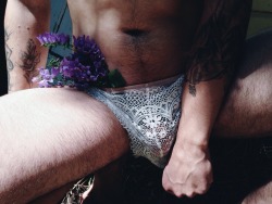 early-am:  0-petrichor-0 let me take his photos earlier today after he talked me through a psych break. he let me dress him in my nicest lingerie stuffed with flowers and was so patient with me while I silently directed him around and snapped away. they