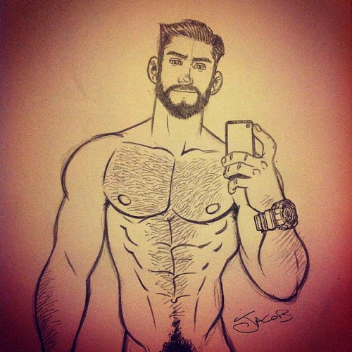 bigwatchboiz: Today’s warm-up. I love sexy selfies.