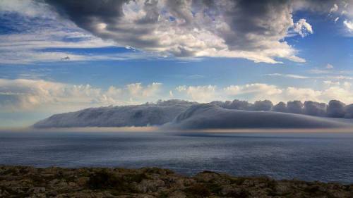 The morning glory over Cape St VincentAlso known as roll clouds, no one knows exactly how they form,