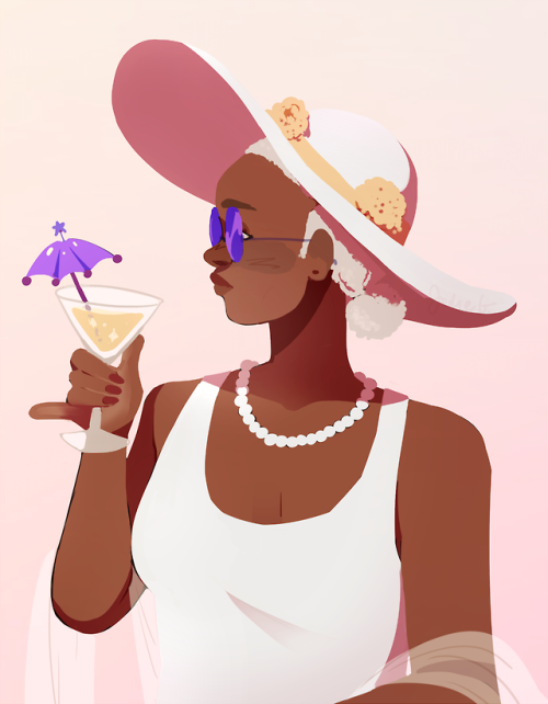 magnusbrosides: actvii: its summer so i wanted to draw lucretia in summerwear ♡ [ID: a drawing of lu