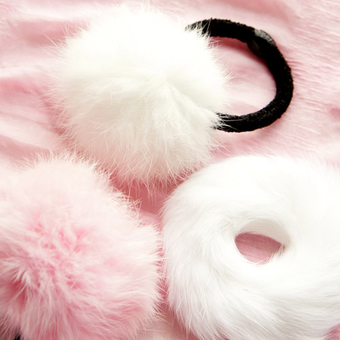 plushie-princess:  Kawaii Colored Fluffy Hair Pompoms Hair Tie // Use the code toyangel