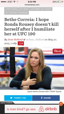 cosplaymutt:  themaskednegro:  lexlifts:  LMFAOO TRAGIC 😊😊😊😇  She whispered “Don’t cry” to her after she KTFO’d her.    No you don’t understand, Ronda Rousey’s father committed suicide. Correia said that to Rousey KNOWING this