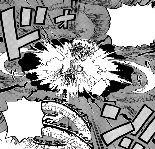 “Your right hand..won’t come crashing down..because I’m going to vaporize it!“One Piece 1048 - Wano