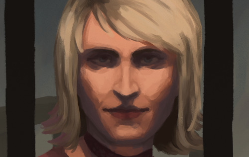 lileiv:I really like Silent Hill 2 so I painted a screenshot ! happy birthday silent hill 2! here&rs