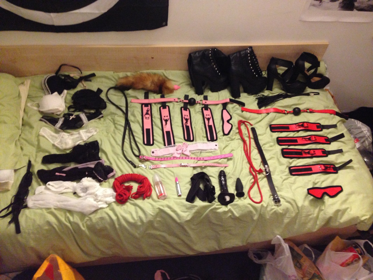 Was organising my sex and bondage gear, and decided to lay everything out and take