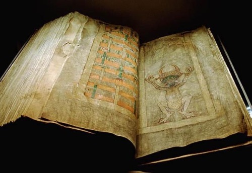 unexplained-events:  Codex Gigas or Devil’s Bible -the largest medieval manuscript in the world.“Legend” has it that the scribe was a Benedictine monk who was walled up alive for breaking his monastic vows. To bear this penalty he promised