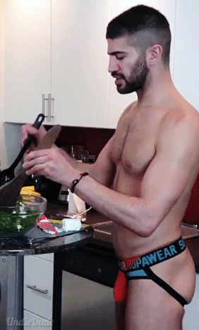 undiedude2:Richard Making a Healthy Salad for My Naked Kitchen