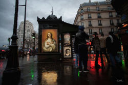 kidgarbage:  French street artist Etienne Lavie steals outdoor advertisements and replaces them with works of art [x]