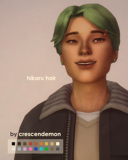 crescendemon:HIKARU HAIR (v2) howdy I am back and I re-made my cc. I learnt so much fixing this ha