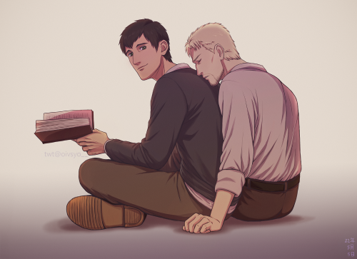 Finished watching AoT s4 recently and couldn&rsquo;t resist drawing cozy Bertolt and Reiner I fe