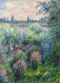 dappledwithshadow:A spot on the banks of the Seine, Claude Monet1881