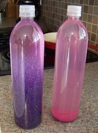 creativesocialworker:  Calm Bottle (aka Glitter Jar, aka Mind Jar) Supplies Container: This is typically made with a glass mason jar, but since I often make these with children I use water bottles with smooth sides. One bottle of clear glue (not white