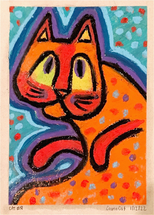 Cat #18 of 2022 - 1/12/2022Oil pastel