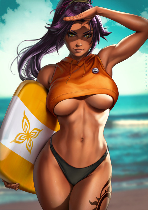 dandon-fuga:  Beachqueen: Yoruichi (Nude Preview) ~~~ https://www.patreon.com/dandonfuga https://gumroad.com/dandonfuga  One of my first waifus, actually.Especially the short hair version.y no short hair