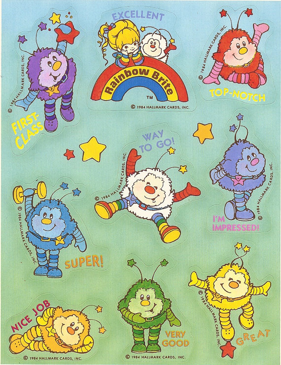 свалка on Tumblr: Vintage 80's Hallmark Rainbow Brite Characters Sticker  Sheet