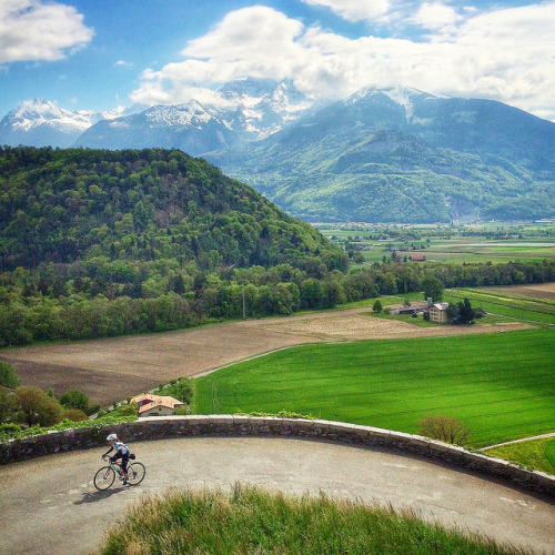 cyclivist: Climbing to Anatgnes with the Dents du Midi in the background by A Swiss With A Pulse on 