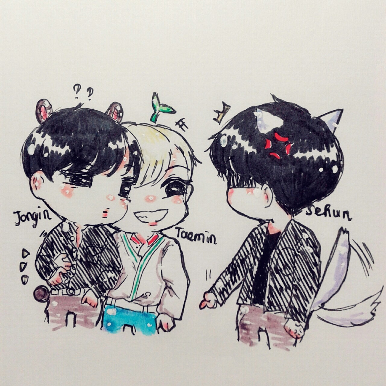 chocomilk-bae:  When wifey meets boyfriend ♡.♡ -Seni: get da fuq away from my