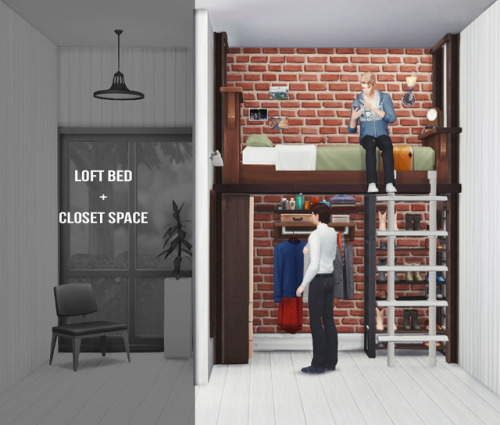 [Room:loft bed+small space]find on online Gallery.origin ID:simadako No CC.size:2x3*for Medium Wall.