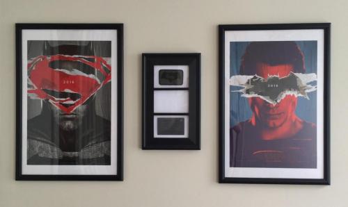 chanmanthe2nd:  I  acted in BvS and received a care package of which I framed what I could  and added the iMax posters framed on the sides. When the movie comes  out I’m going to add a picture in the middle of me in the film.[search for identity of