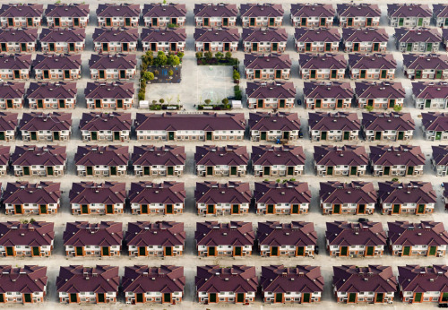 the-gas-station: SIM CITY Picture: Rows of identical houses with a playground seen in the middle in